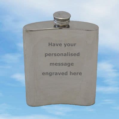 Engraved - AVRO Vulcan XH558 Pewter Hip Flask