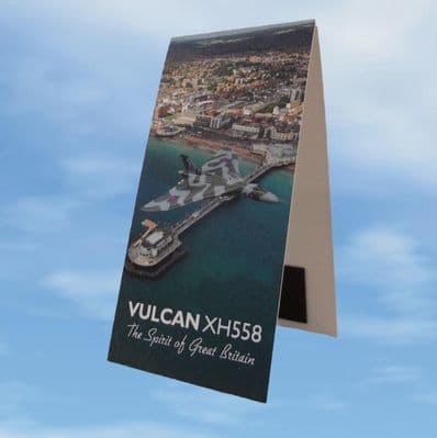 Folding Magnetic Bookmark - Vulcan XH558 Over Worthing Pier in 2015