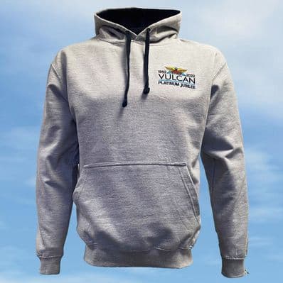 Hooded Sweatshirt - Heather Grey/Navy - Avro Vulcan Platinum Jubilee