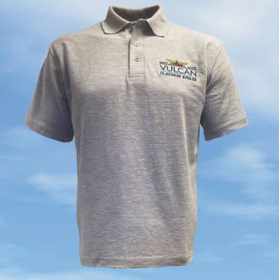Polo Shirt - Heather Grey - Avro Vulcan Platinum Jubilee