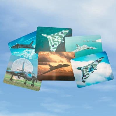 Set of 6 AVRO Vulcan XH558 Anodised Aluminium Coasters