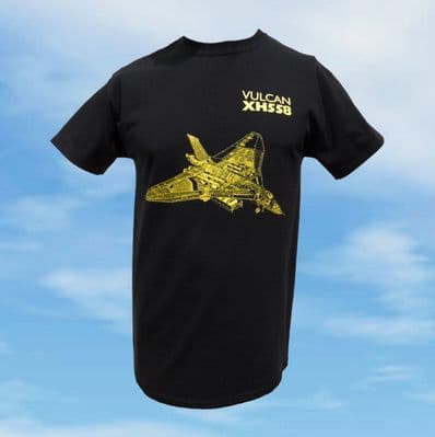 T-Shirt - Black/Gold - XH558 Cut-away