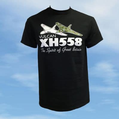 T-Shirt - Black - Vulcan XH558 Camo & Anti-flash