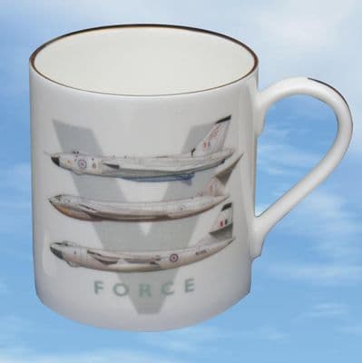 V-Force - Bone China Mug with White Aircraft Profiles